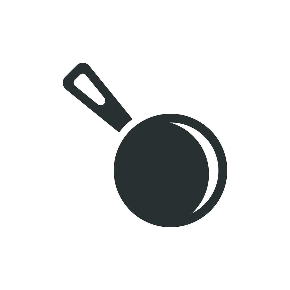Frying pan icon in flat style. Cooking pan illustration on white isolated background. Skillet kitchen equipment business concept. vector