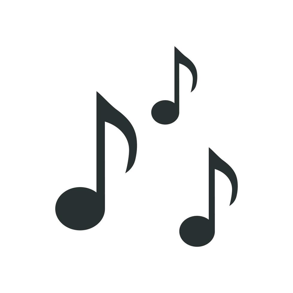 música Nota icono en plano estilo. sonido medios de comunicación ilustración en blanco aislado antecedentes. audio Nota negocio concepto. vector