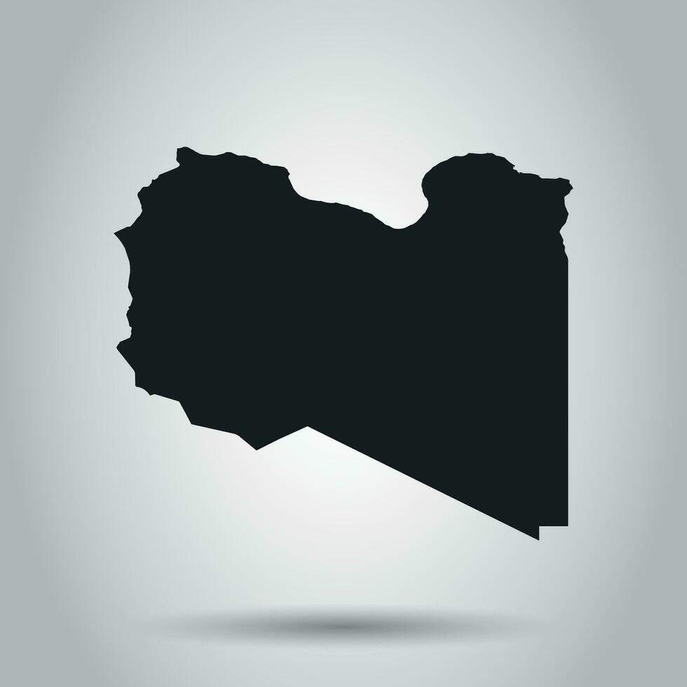 Libia vector mapa. negro icono en blanco antecedentes.