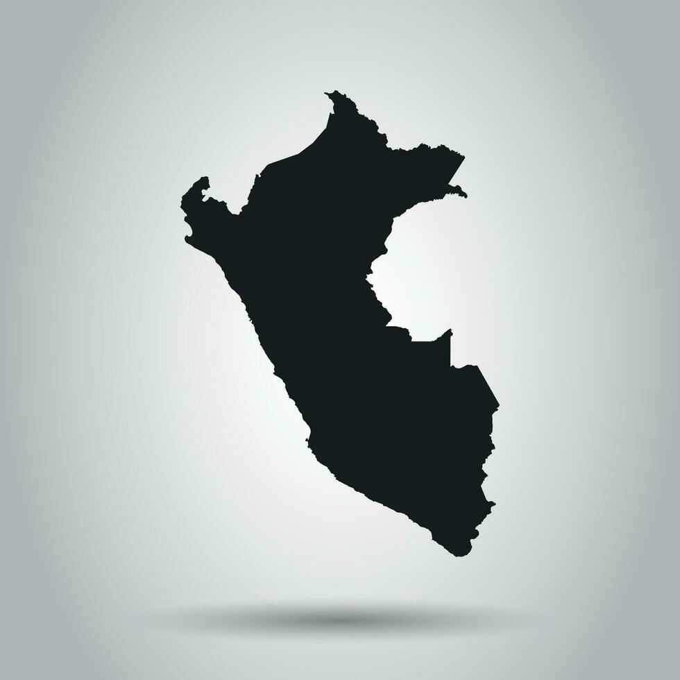 Peru vector map. Black icon on white background.