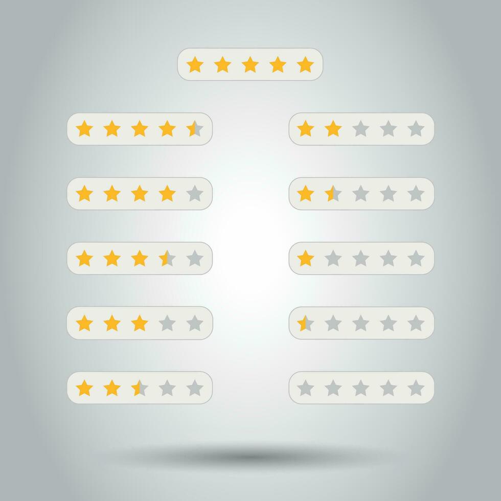 Customer review business concept. Stars rank vector illustration. Rating feedback product.