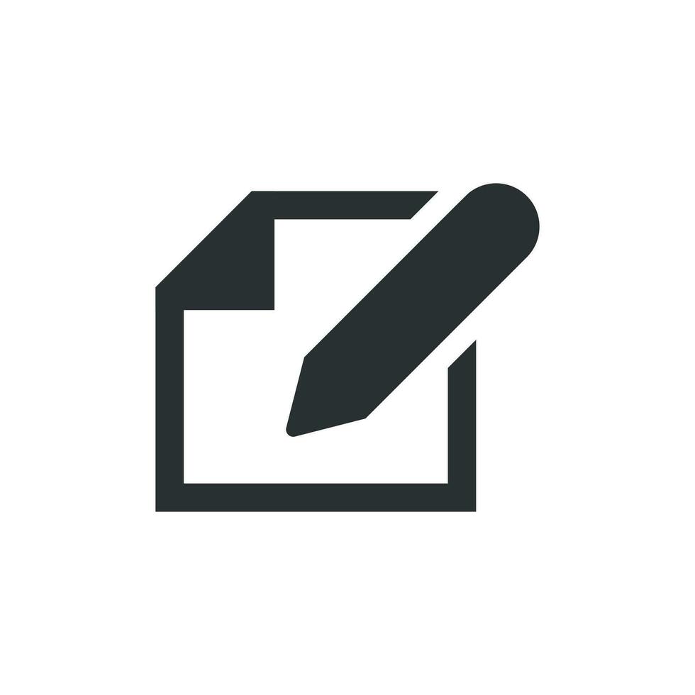 Notepad edit document with pencil icon. Vector illustration. Business concept note edit pictogram.