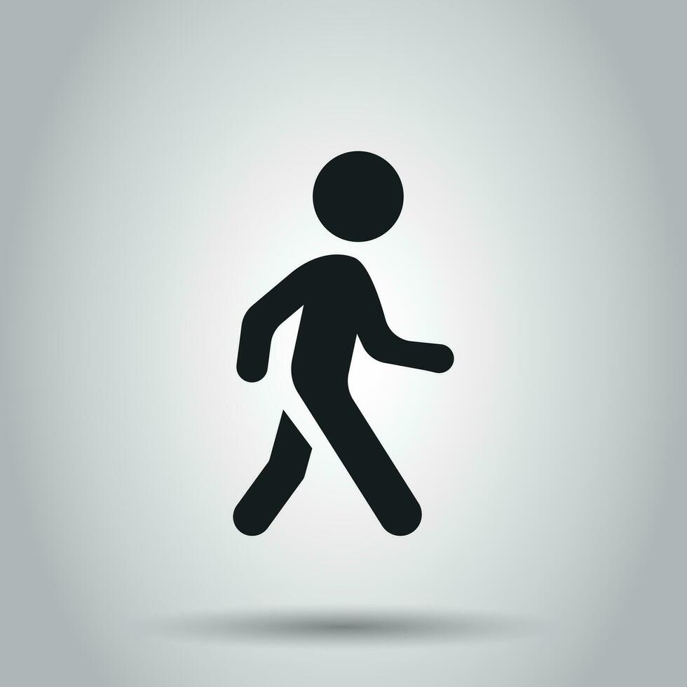 Walking man vector icon. People walk sign illustration. Business concept simple flat pictogram on isolated background.