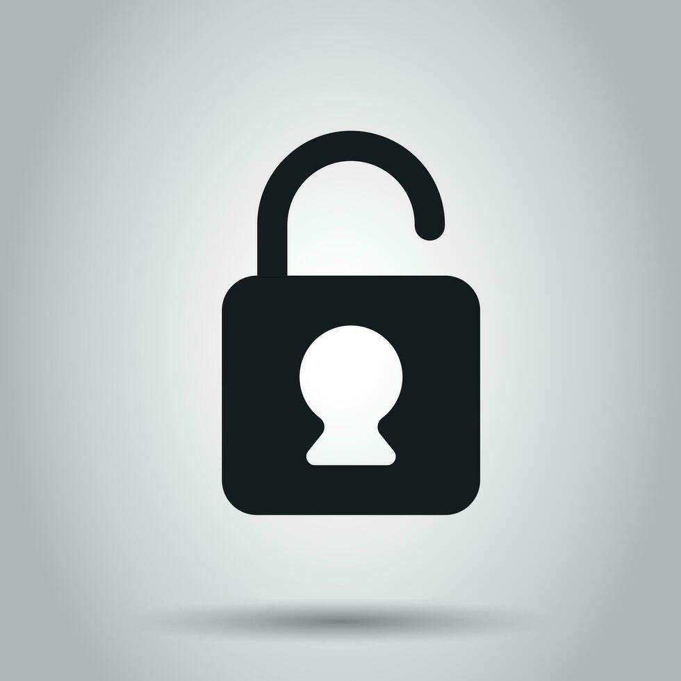 Lock sign vector icon. Padlock locker illustration. Business concept simple flat pictogram.