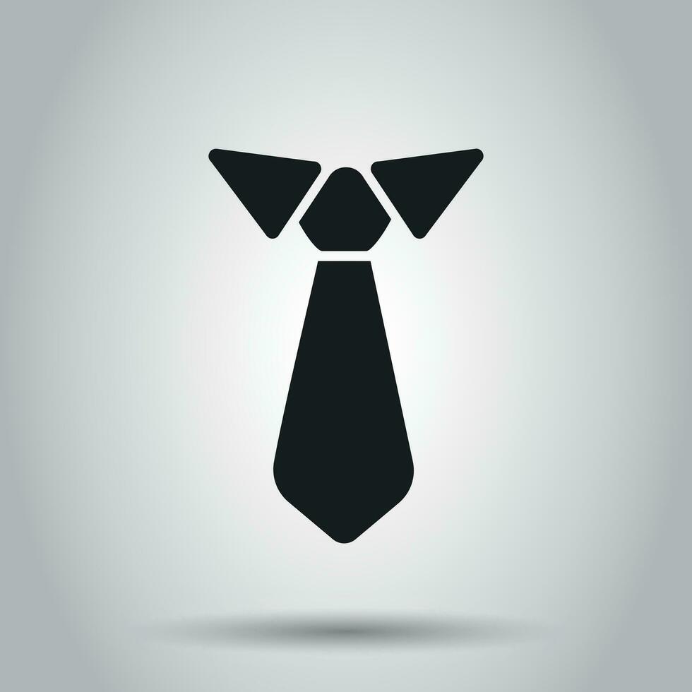 Tie flat icon. Necktie vector illustration.