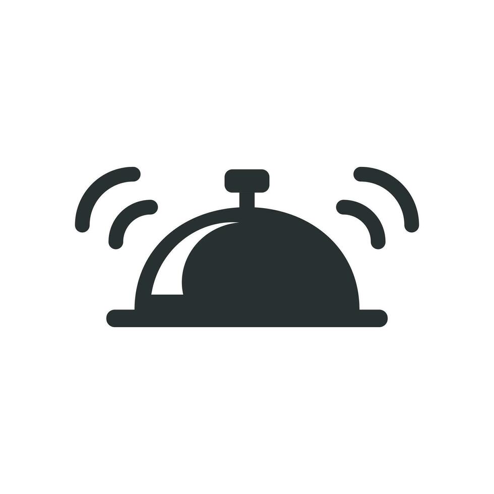 Bell vector icon in flat style. Alarm bell illustration on white isolated background. Handbell sign concept.