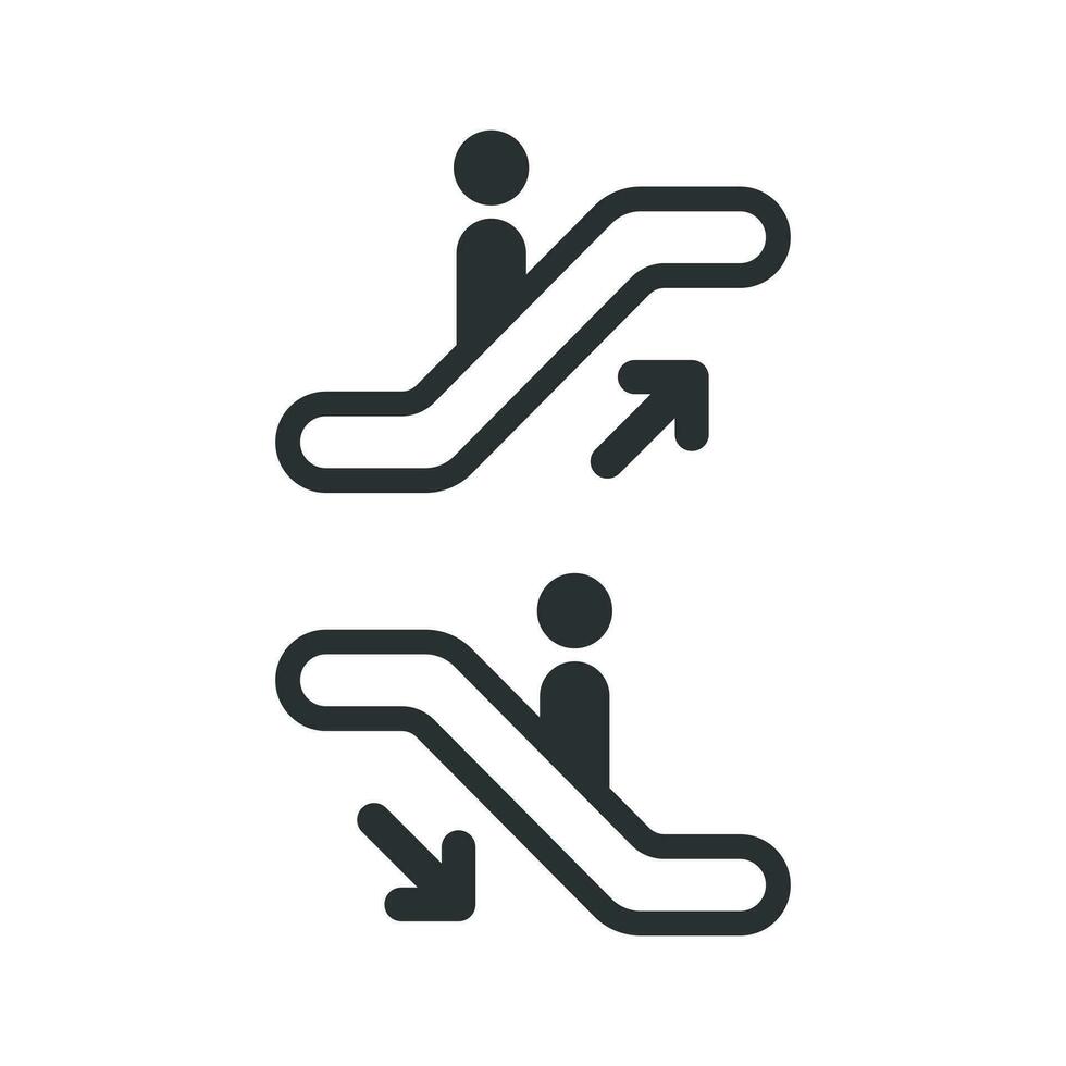 escalera mecánica ascensor icono. vector ilustración. negocio concepto escalera mecánica pictograma.