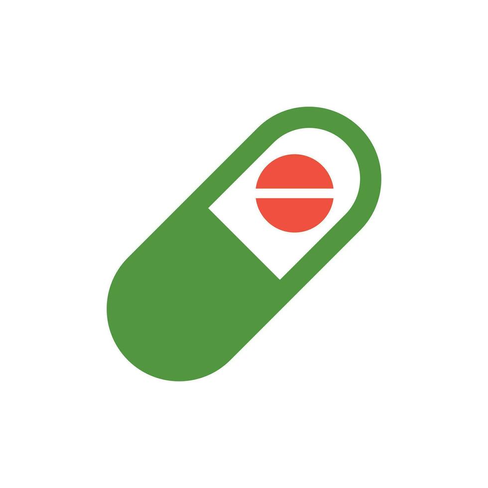 Capsule pills tablet vector icon in flat style. Medical pills illustration on white isolated background. Capsule and drug concept.