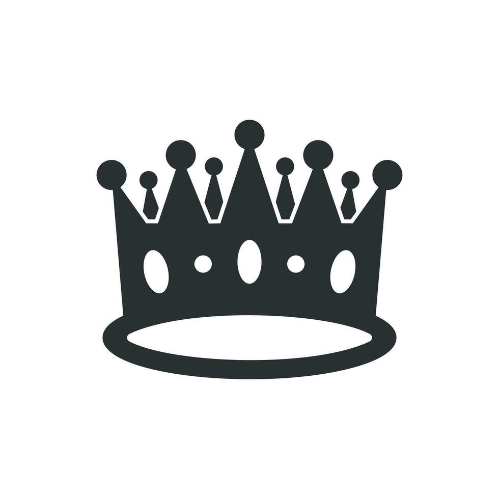 corona diadema vector icono en plano estilo. realeza corona ilustración en blanco aislado antecedentes. rey, princesa realeza concepto.