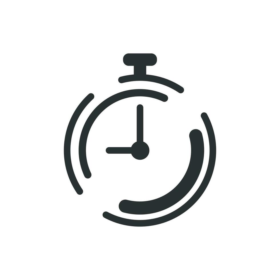 Clock timer icon in flat style. Time alarm illustration on white isolated background. Stopwatch clock business concept. vector