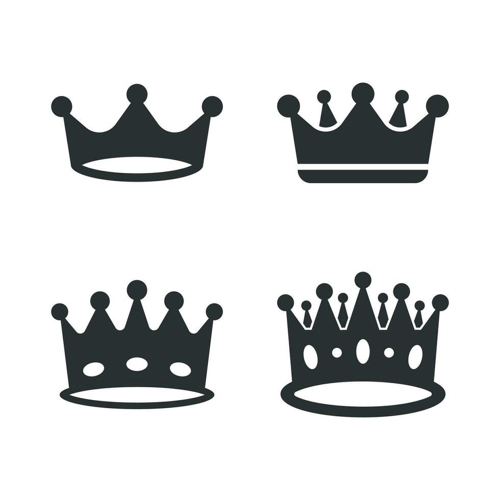 corona diadema vector icono en plano estilo. realeza corona ilustración en blanco aislado antecedentes. rey, princesa realeza concepto.