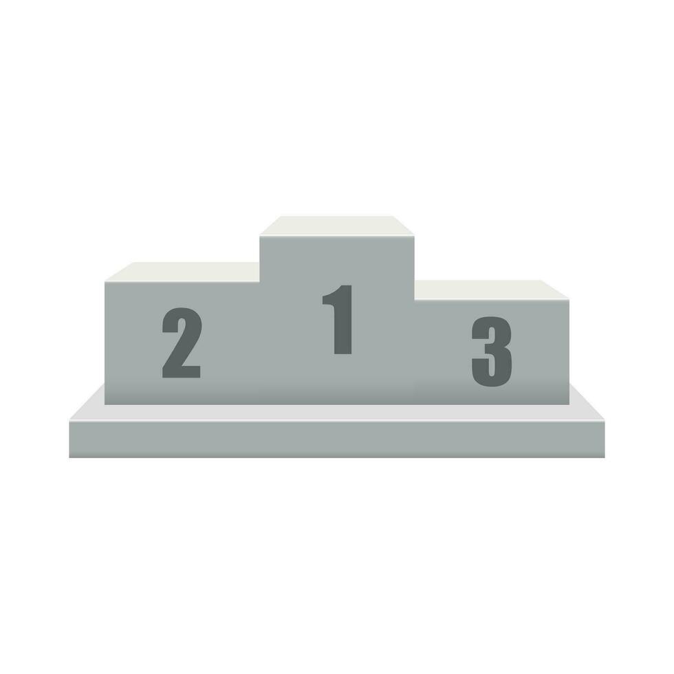 Winners podium icon in flat style. Pedestal illustration on white isolated background. Award sign concept. vector