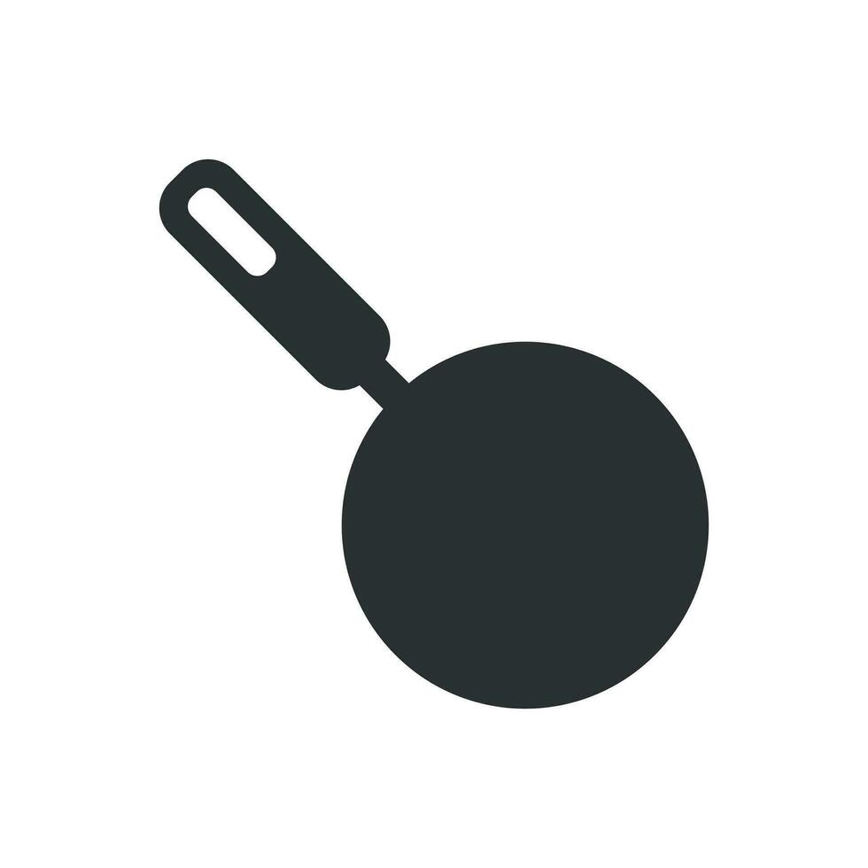 Frying pan icon in flat style. Cooking pan illustration on white isolated background. Skillet kitchen equipment business concept. vector