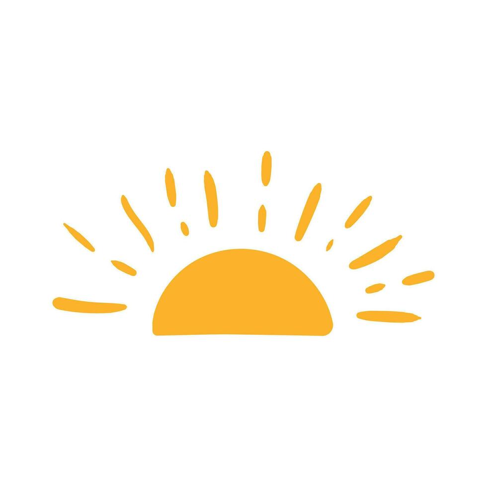 Hand drawn sun vector icon. Sun sketch doodle illustration. Handdrawn sunshine concept.