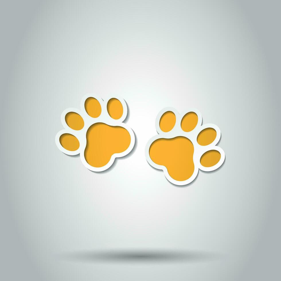 Paw print animal icon. Vector illustration on isolated background. Business concept dog or cat pawprint pictogram.