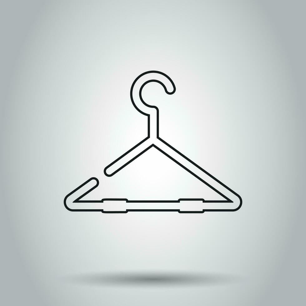 Hanger icon in line style. Vector illustration on isolated background. Business concept wardrobe hander pictogram.