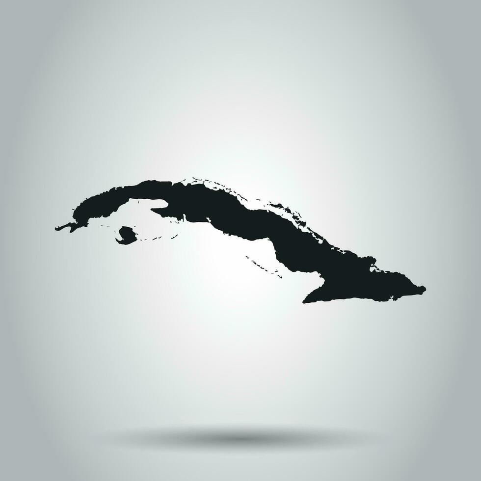 Cuba vector mapa. negro icono en blanco antecedentes.