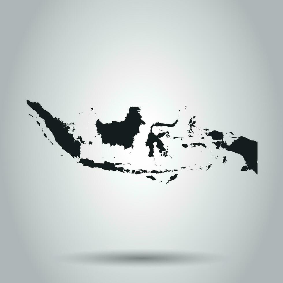 Indonesia vector mapa. negro icono en blanco antecedentes.