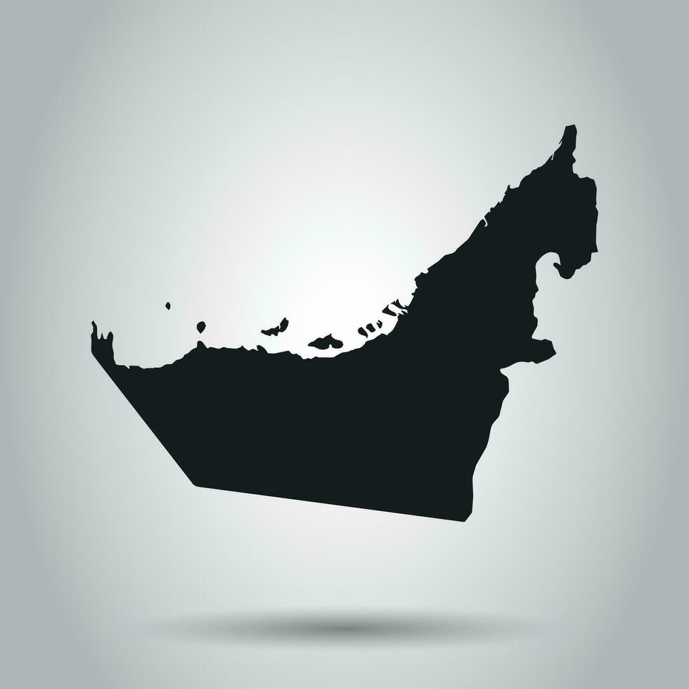 United Arab Emirates vector map. Black icon on white background.