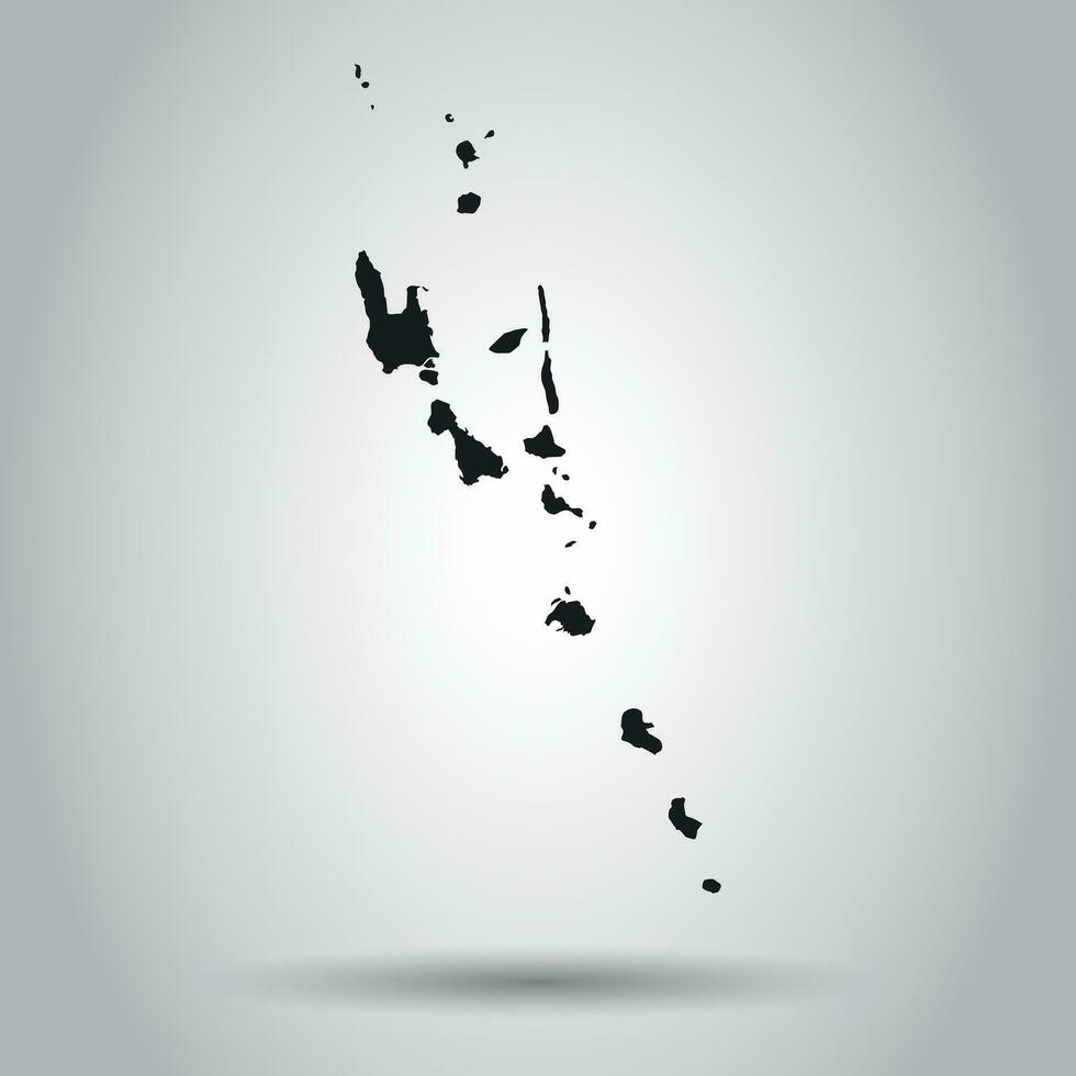 Vanuatu vector map. Black icon on white background.