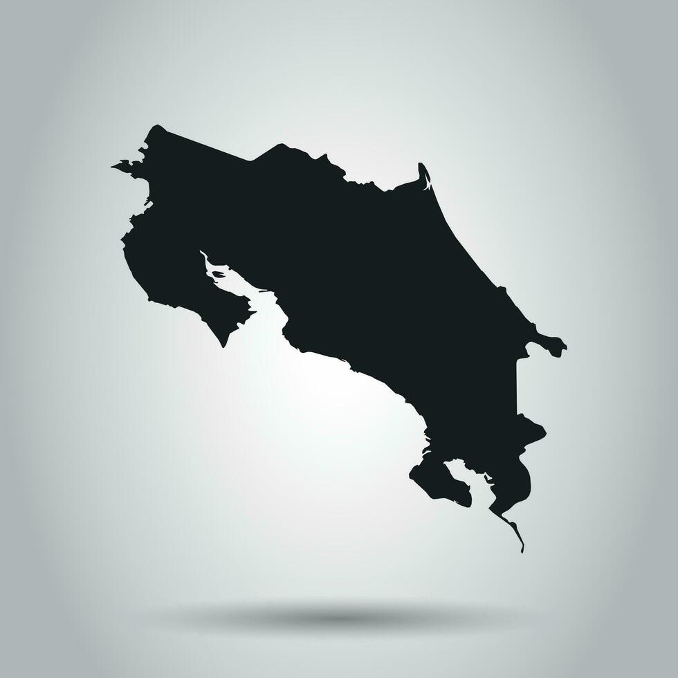 Costa Rica vector map. Black icon on white background.