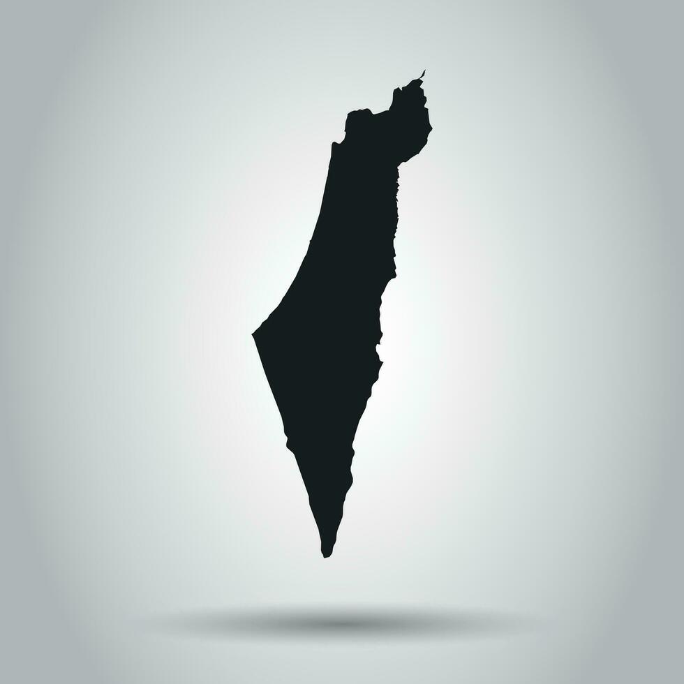 Israel vector mapa. negro icono en blanco antecedentes.