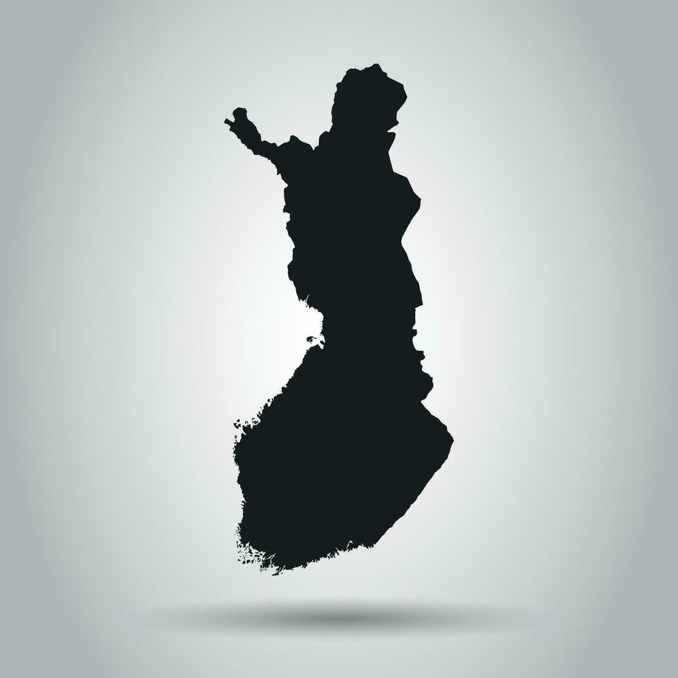 Finland vector map. Black icon on white background.