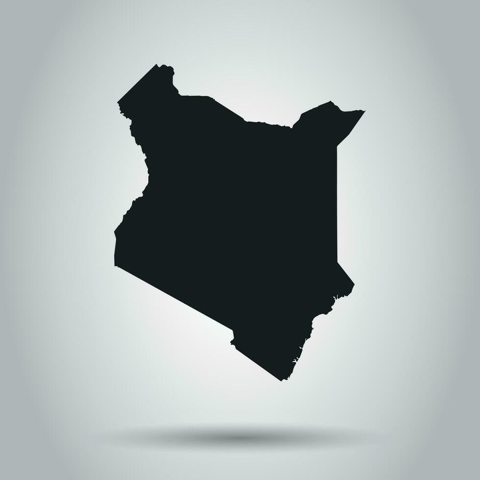 Kenia vector mapa. negro icono en blanco antecedentes.