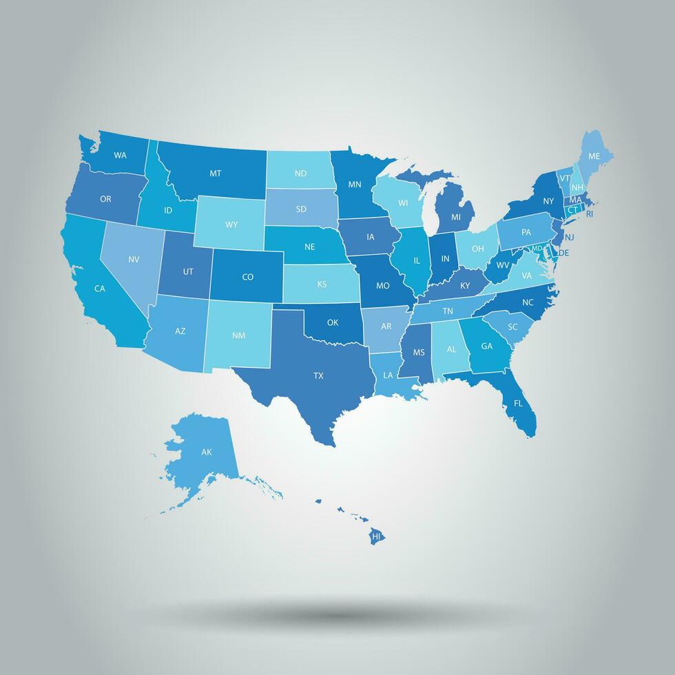 USA map icon. Business cartography concept United States of America pictogram. Vector illustration on white background.