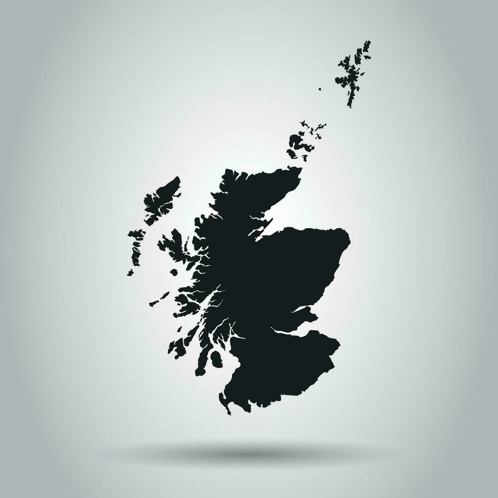 Escocia vector mapa. negro icono en blanco antecedentes.