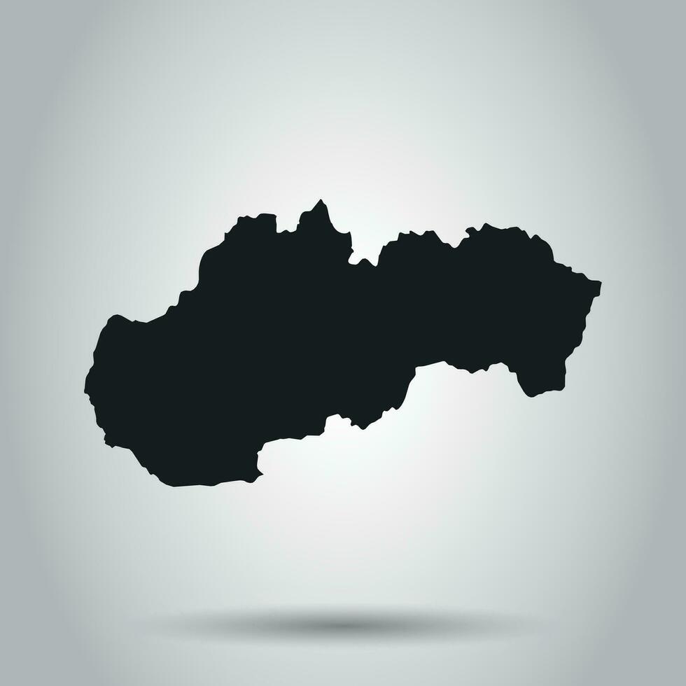 Eslovaquia vector mapa. negro icono en blanco antecedentes.