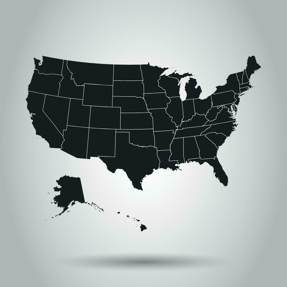 Estados Unidos mapa icono. negocio cartografía concepto unido estados de America pictograma. vector ilustración en blanco antecedentes.