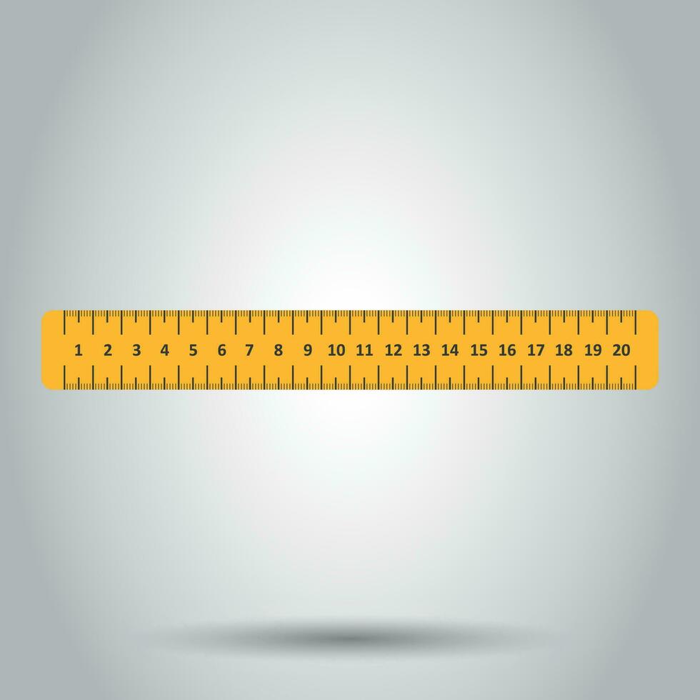 Yellow ruler. Instrument of measurement vector illustration.
