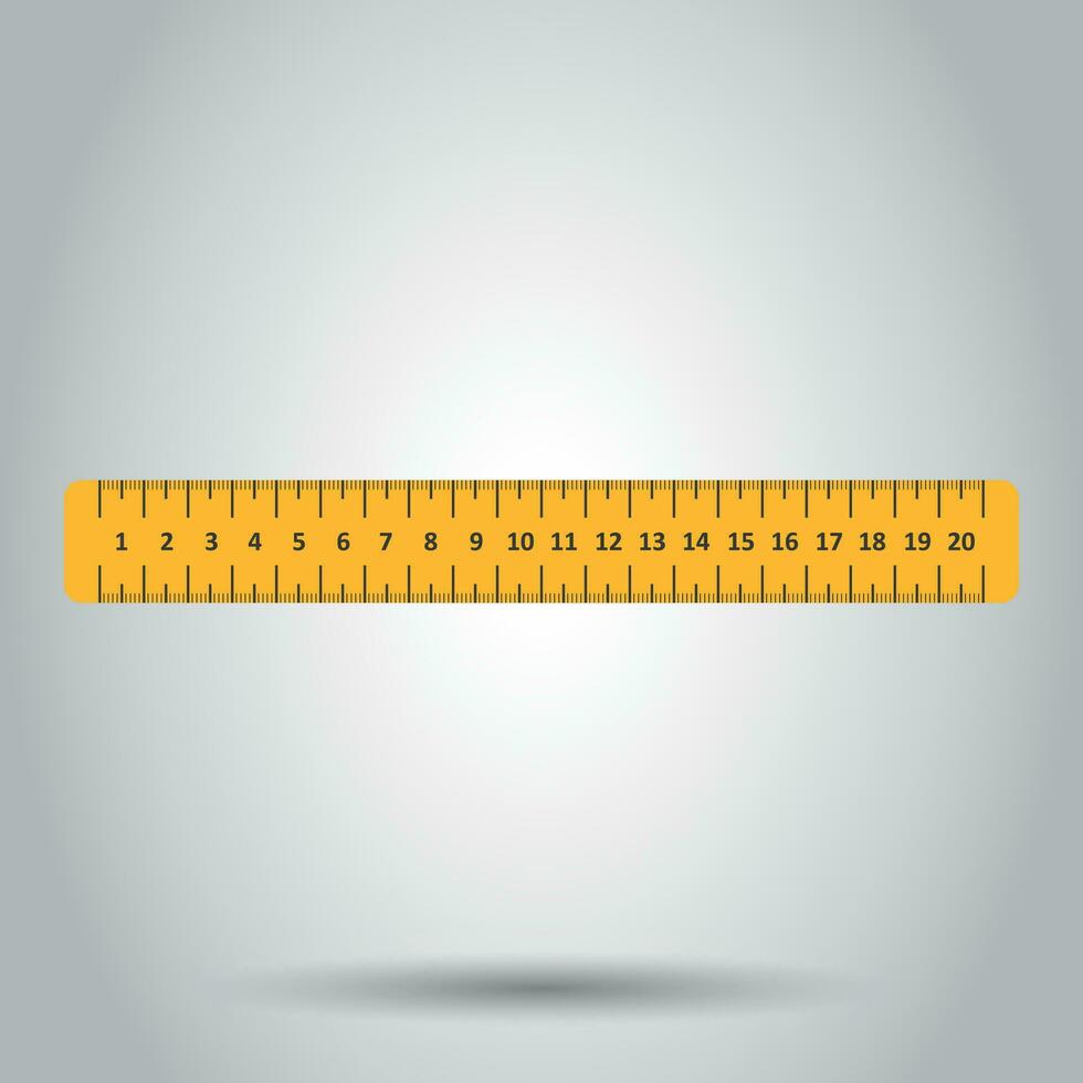 Yellow ruler. Instrument of measurement vector illustration.