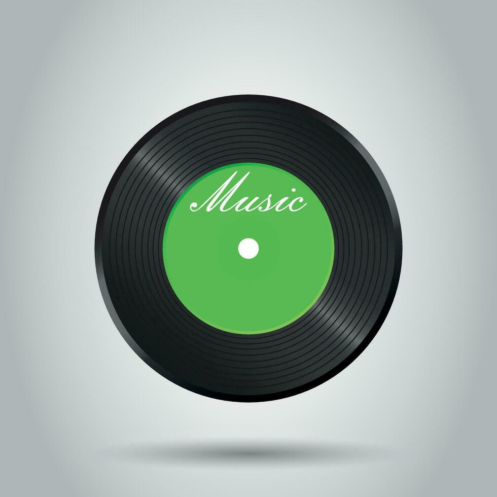 Vinyl disk. Music disk vector illustration. Sound record. Business concept simple flat pictogram on isolated background.