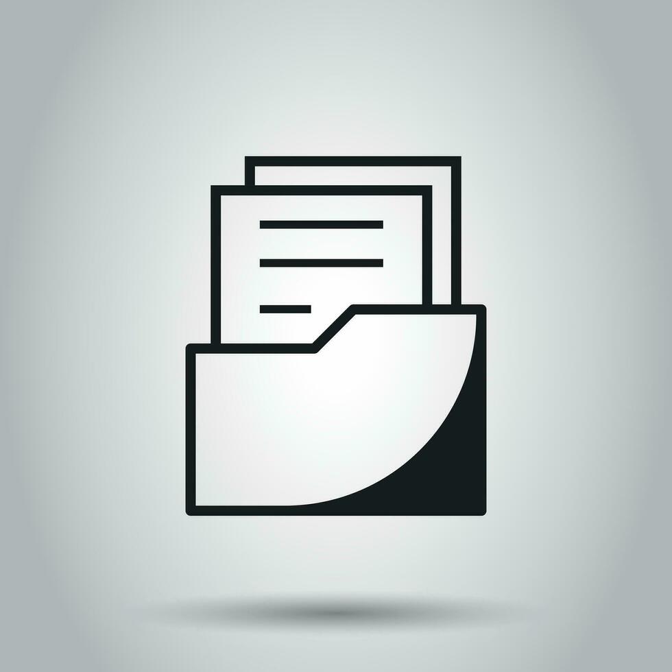 Document flat vector icon. Archive data file symbol logo illustration. Business concept simple flat pictogram on isolated background.