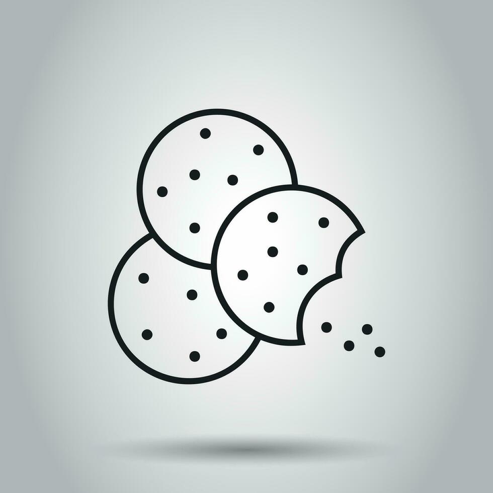 Cookie flat vector icon. Chip biscuit illustration. Dessert food pictogram. Business concept simple flat pictogram on isolated background.