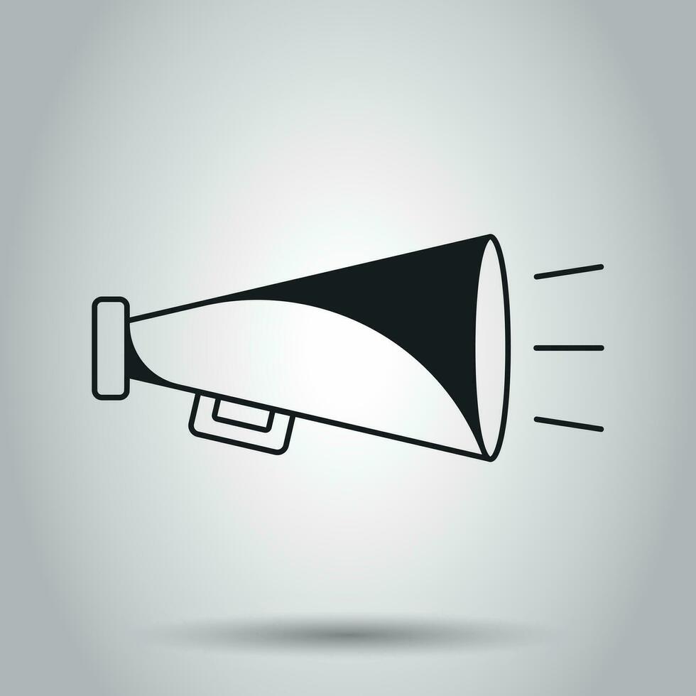 Megaphone flat vector icon. Bullhorn symbol logo illustration. Business concept simple flat pictogram on isolated background.