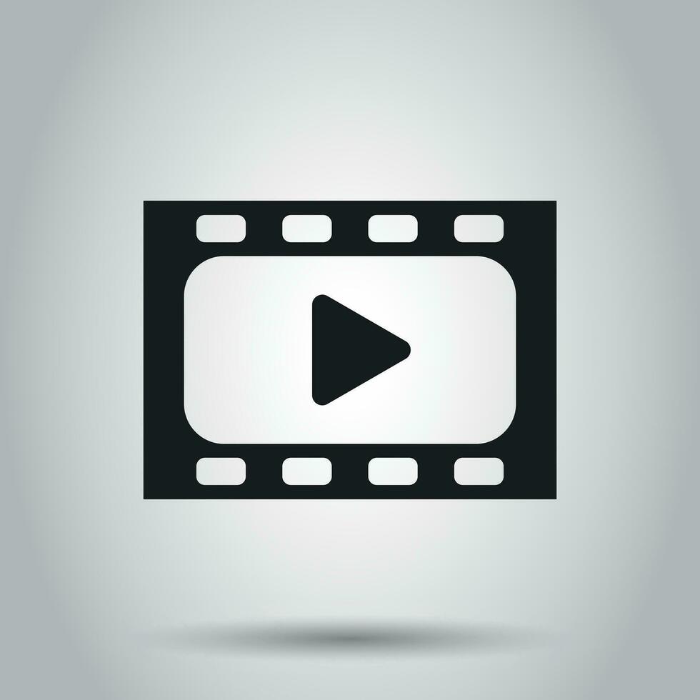 Play icon vector. Play video illustration in flat style. Simple business concept pictogram on isolated background. vector