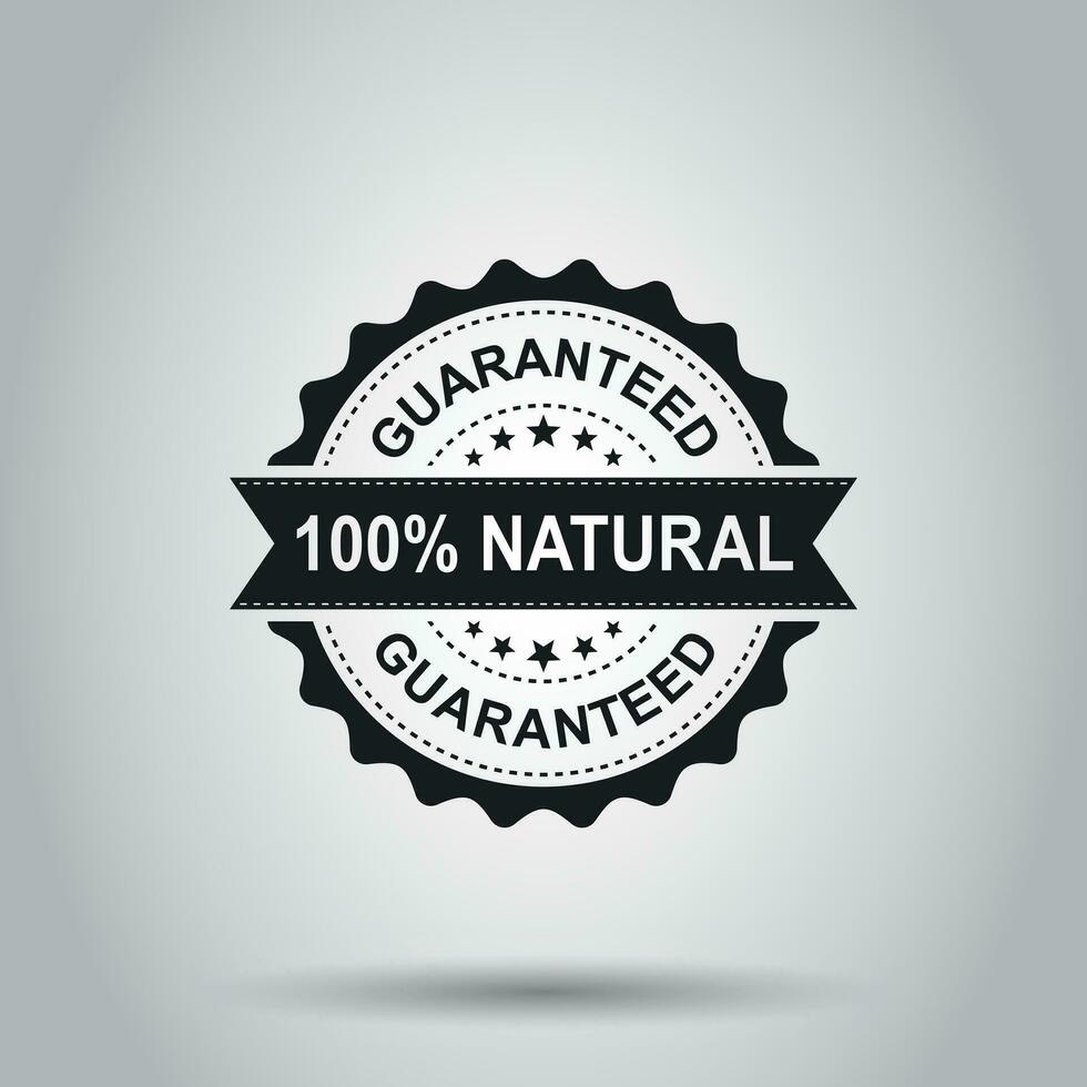 100 sellos de caucho grunge naturales. Ilustración vectorial sobre fondo blanco. concepto de negocio garantizado pictograma de sello natural. vector