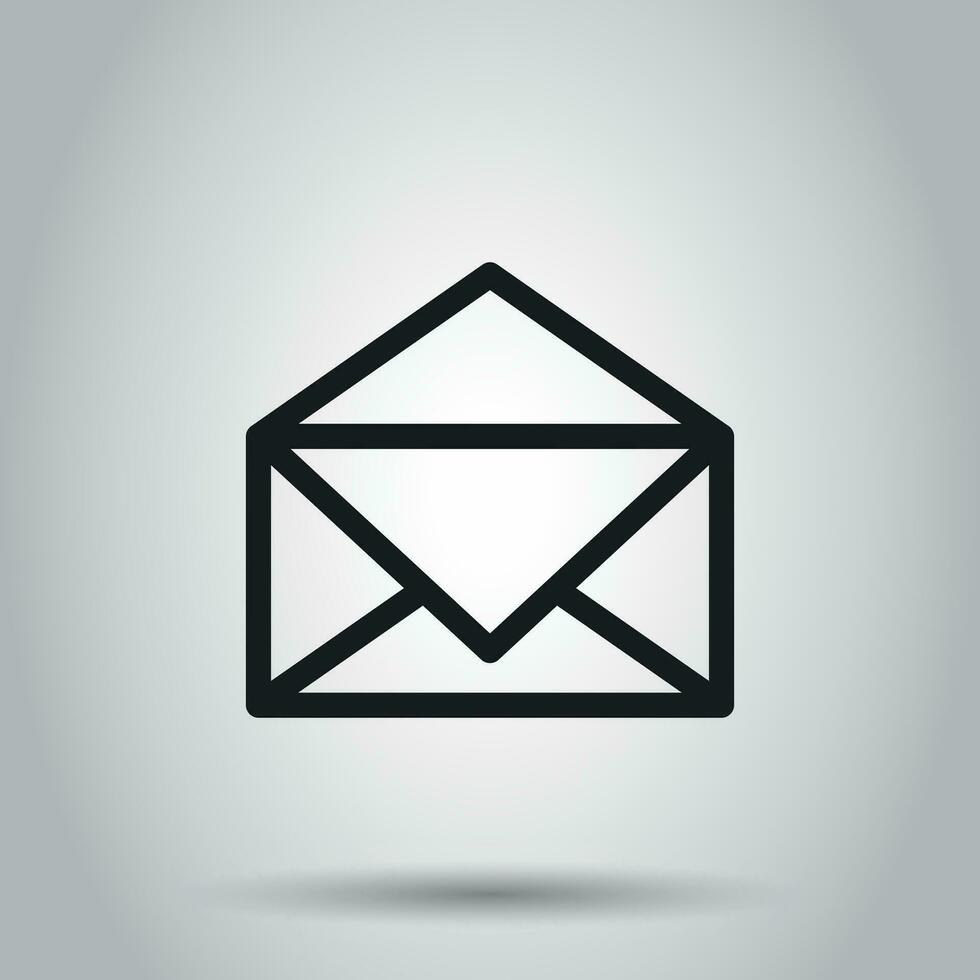 Mail envelope vector icon. Email flat vector illustration. E-mail business concept pictogram on white background.