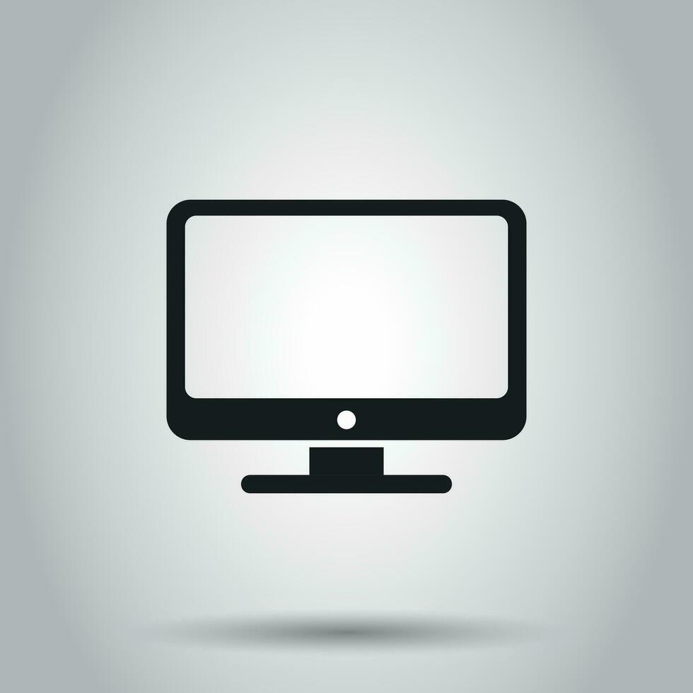 Computer monitor icon. Vector illustration on isolated background. Business concept tv monitor pictogram.