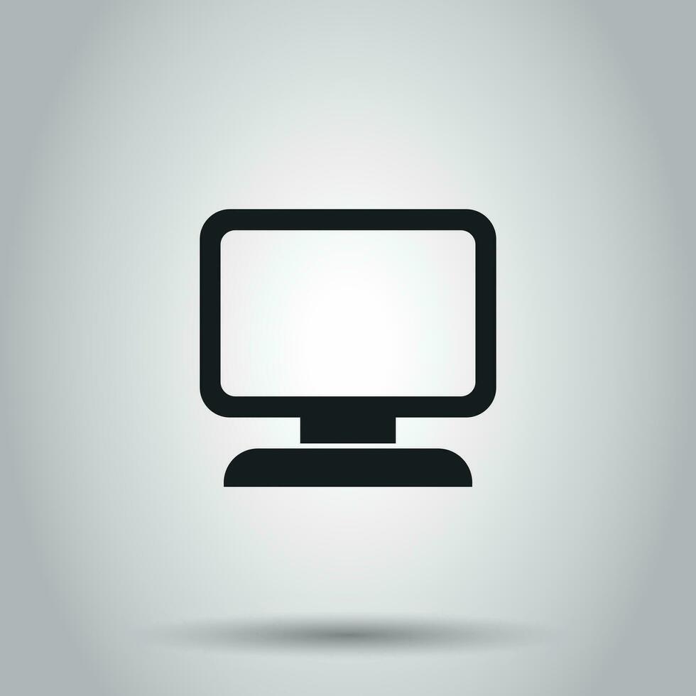 Computer, monitor icon. Vector illustration on isolated background. Business concept computer pictogram.