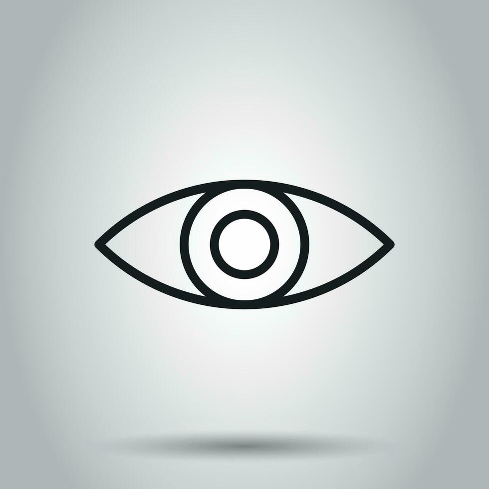 Simple eye icon. Vector illustration on isolated background. Business concept eyesight eye pictogram.