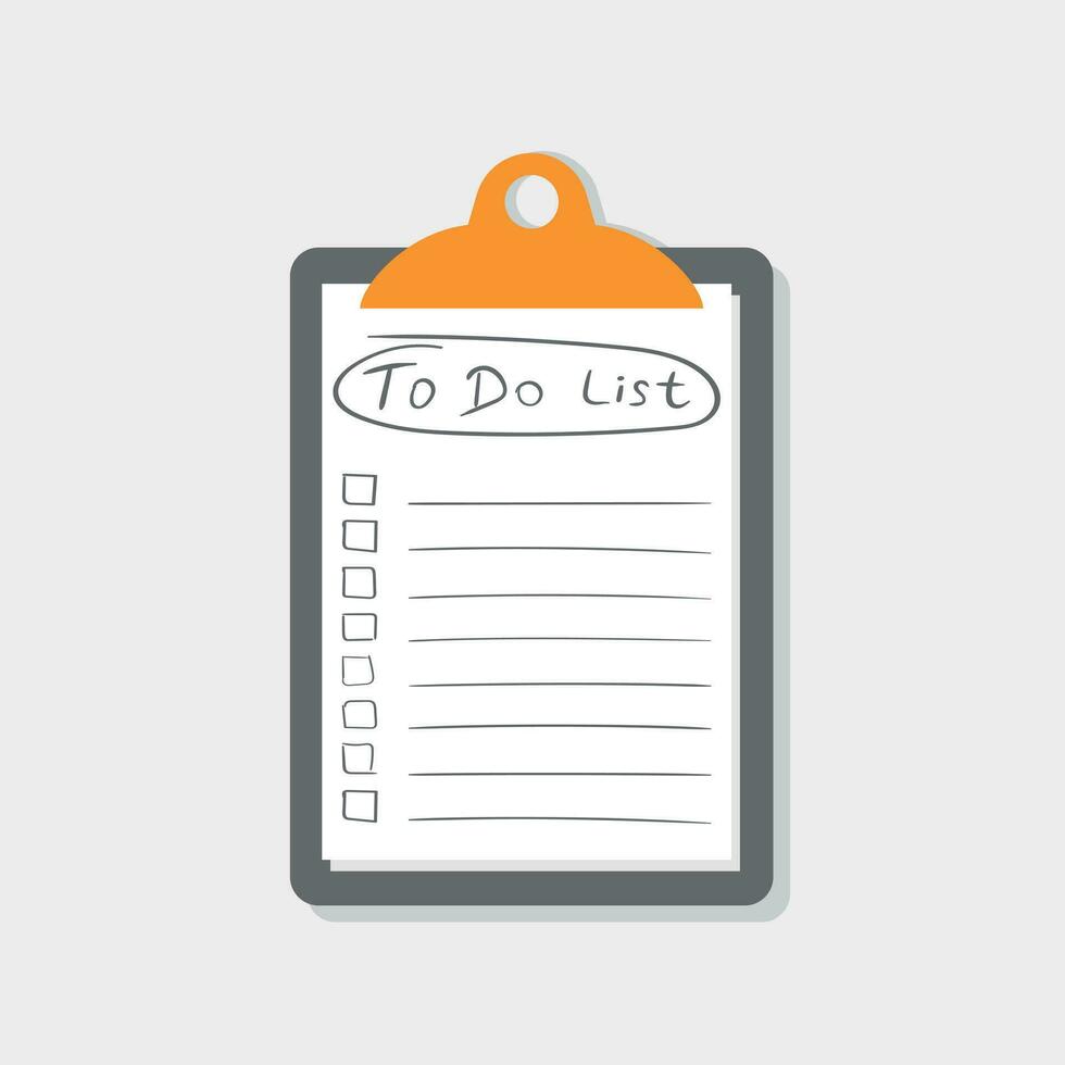 To do list icon with hand drawn text. Checklist, task list vector illustration in flat style on white background.