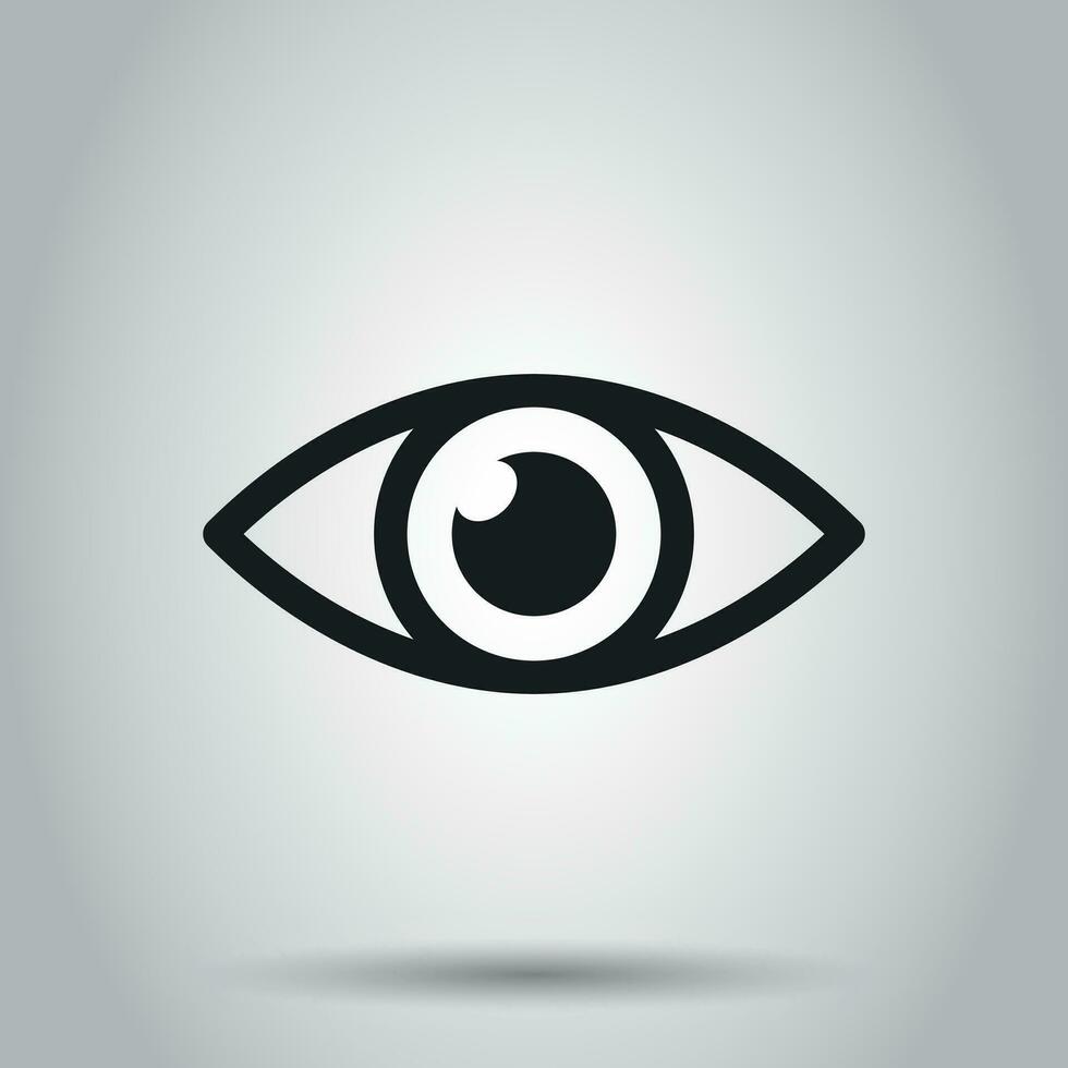 Simple eye icon. Vector illustration on isolated background. Business concept eyesight eye pictogram.