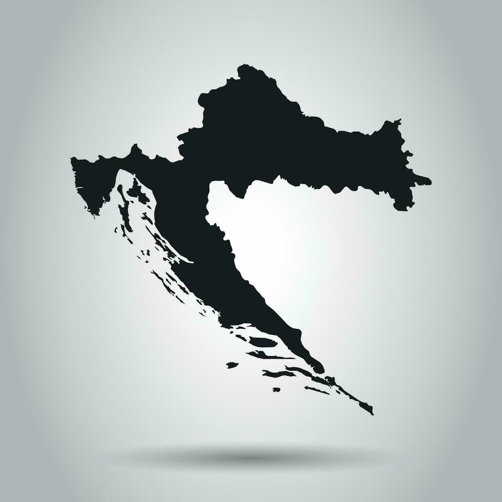 Croacia vector mapa. negro icono en blanco antecedentes.