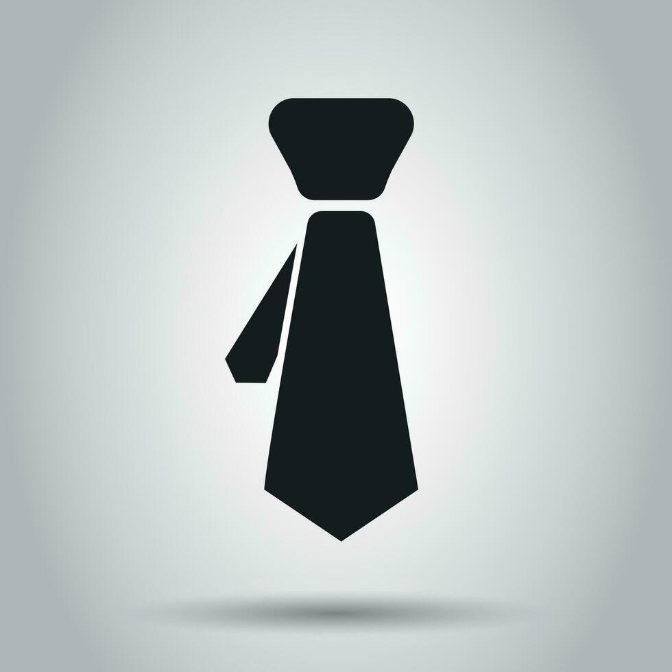 Tie flat icon. Necktie vector illustration.