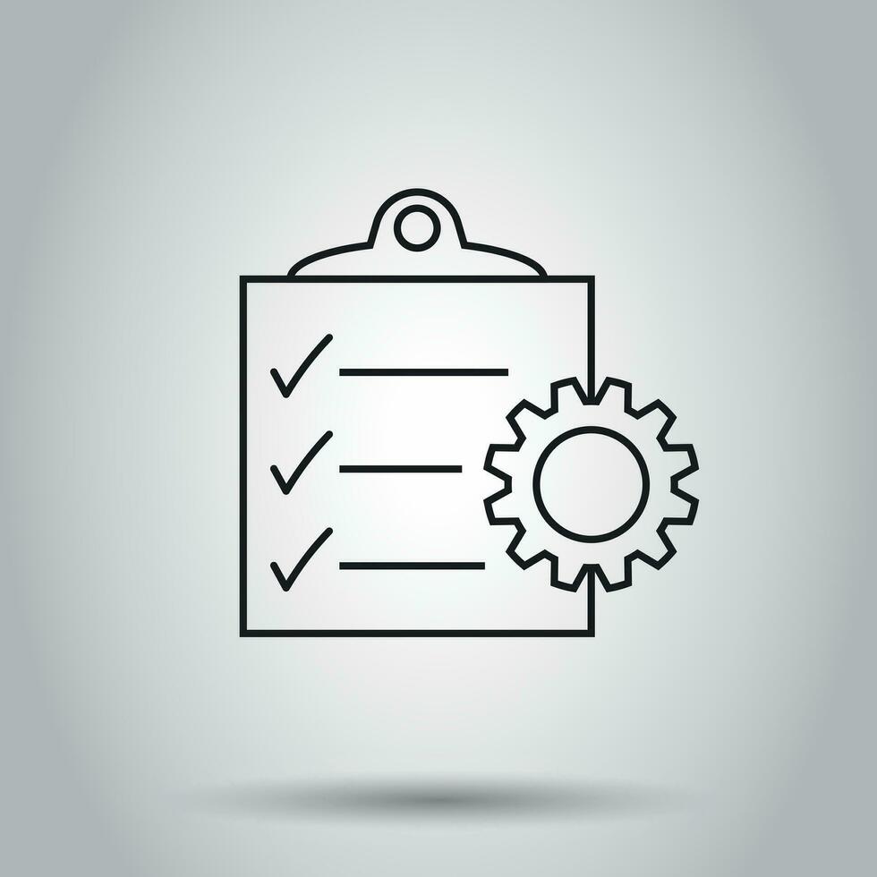 Document icon. Vector illustration on isolated background. Business concept project management pictogram.