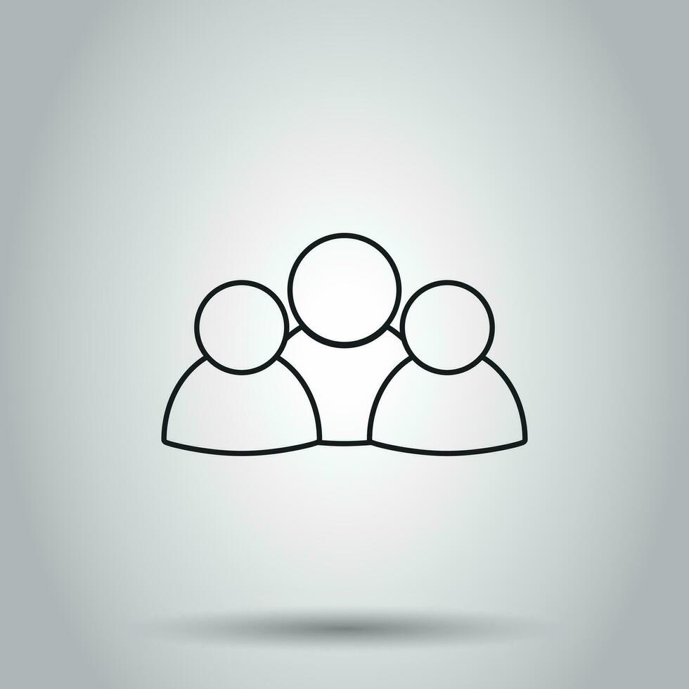 Group of people icon in line style. Vector illustration on isolated background. Business concept person pictogram.